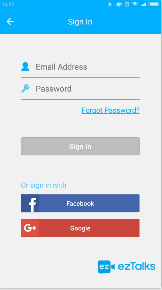 signing in ezTalks app